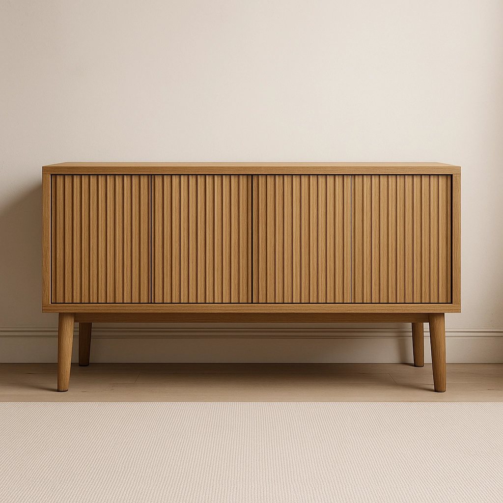 6 copy aparador de madera listonada estilo mid-century